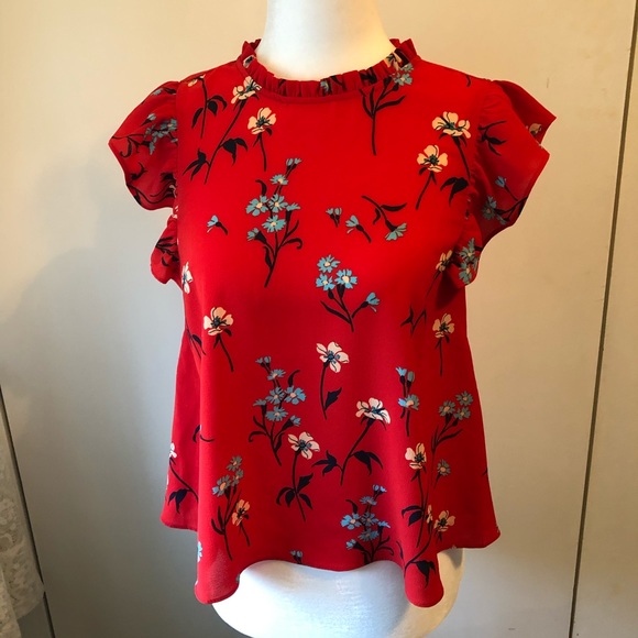 Zara Tops - red top with flowers